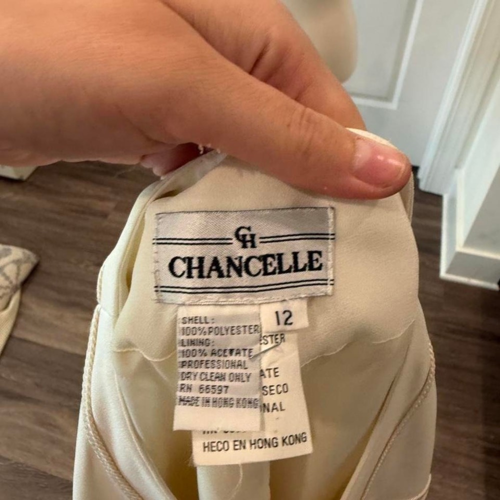 Vintage Chancelle Cream Blouse Soutache Rope Detail Button Front Short Sleeve 12 - Picture 7 of 8